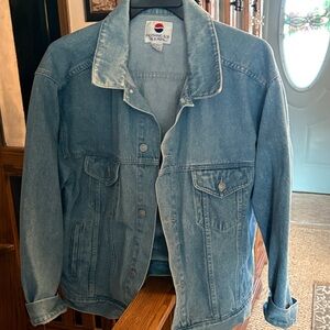 Pepsi Logo Denim Jacket in Light Blue with Red & Blue Patch